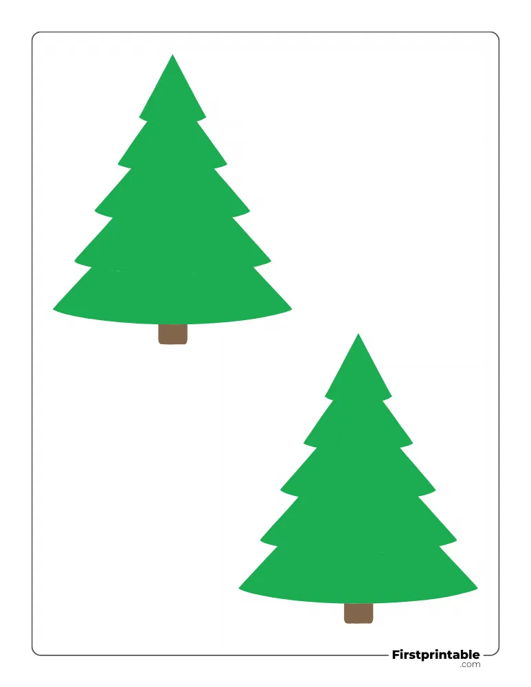 Christmas Tree Template - Medium Colored