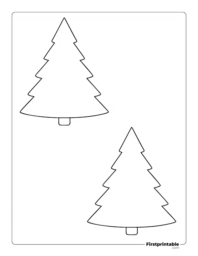 Christmas Tree Template - Medium Outline
