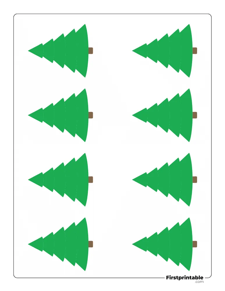 Fir Christmas Tree Template - XS Colored