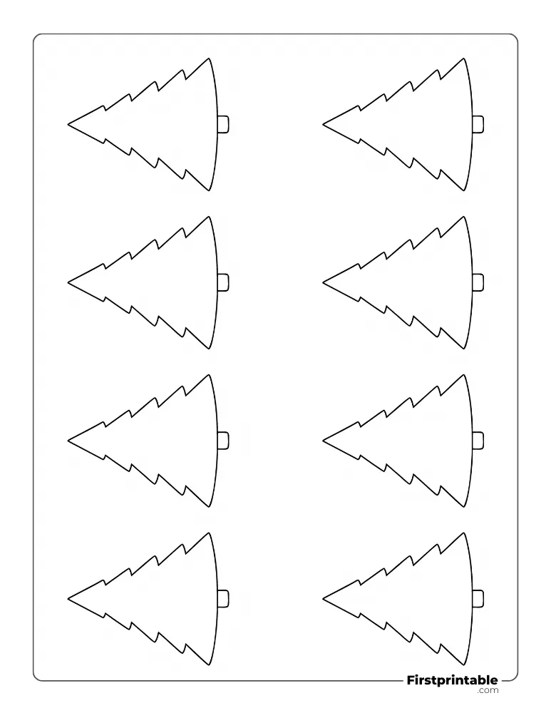Fir Christmas Tree Template - XS Outline