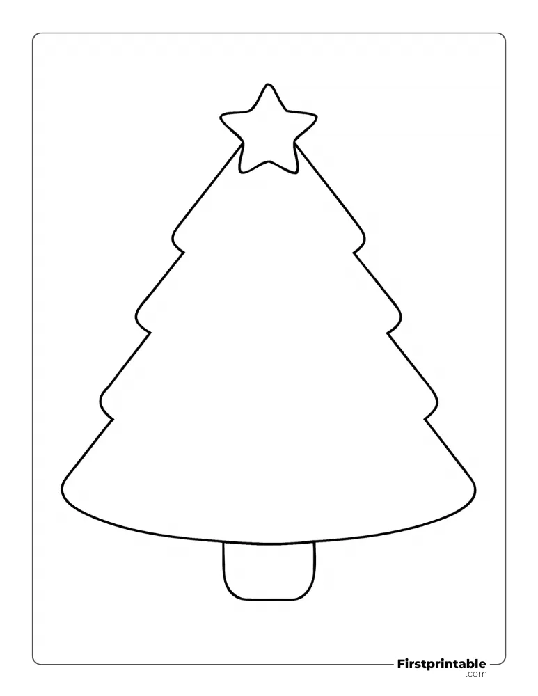 Fluffy Christmas Tree Template - Large Outline