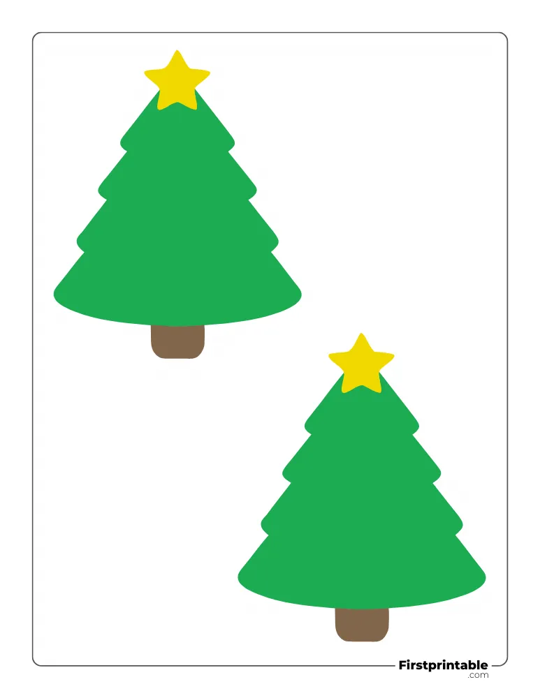 Christmas Tree Template - Medium Colored