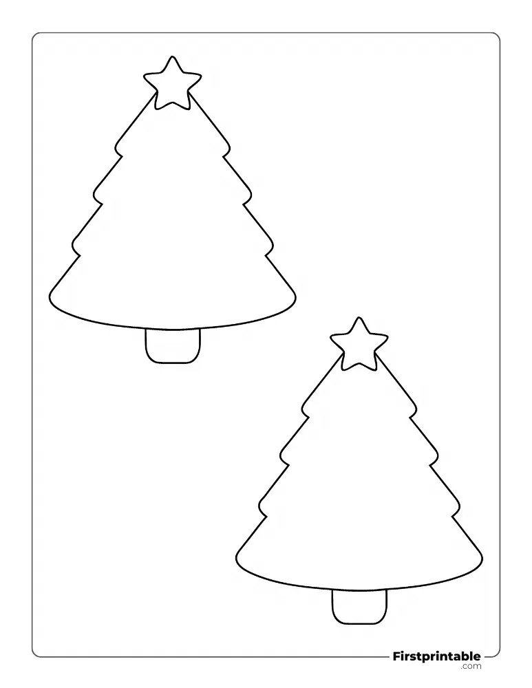 Christmas Tree Template - Medium Outline