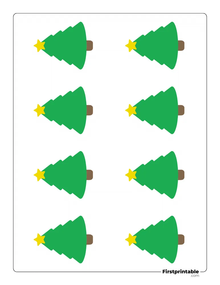 Fluffy Christmas Tree Template - XS Colored
