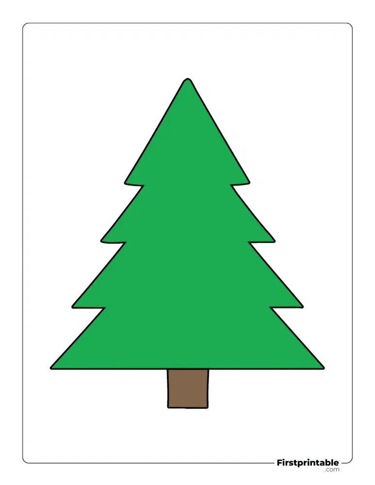 Four Tiered Xmas Tree Template - Large Colored