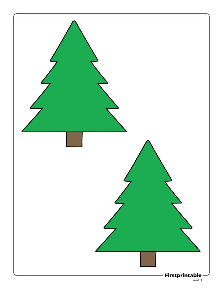4 Tiered Xmas Tree Template - Large Colored