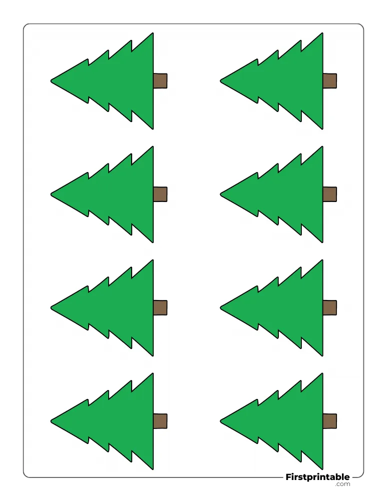 Four Tiered Xmas Tree Template - XS Colored