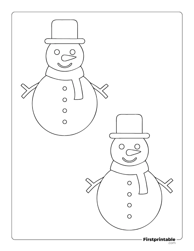 Snowman Template - Medium Outline