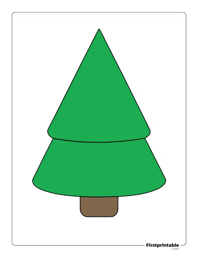 Layered Christmas Tree Template - Large Colored