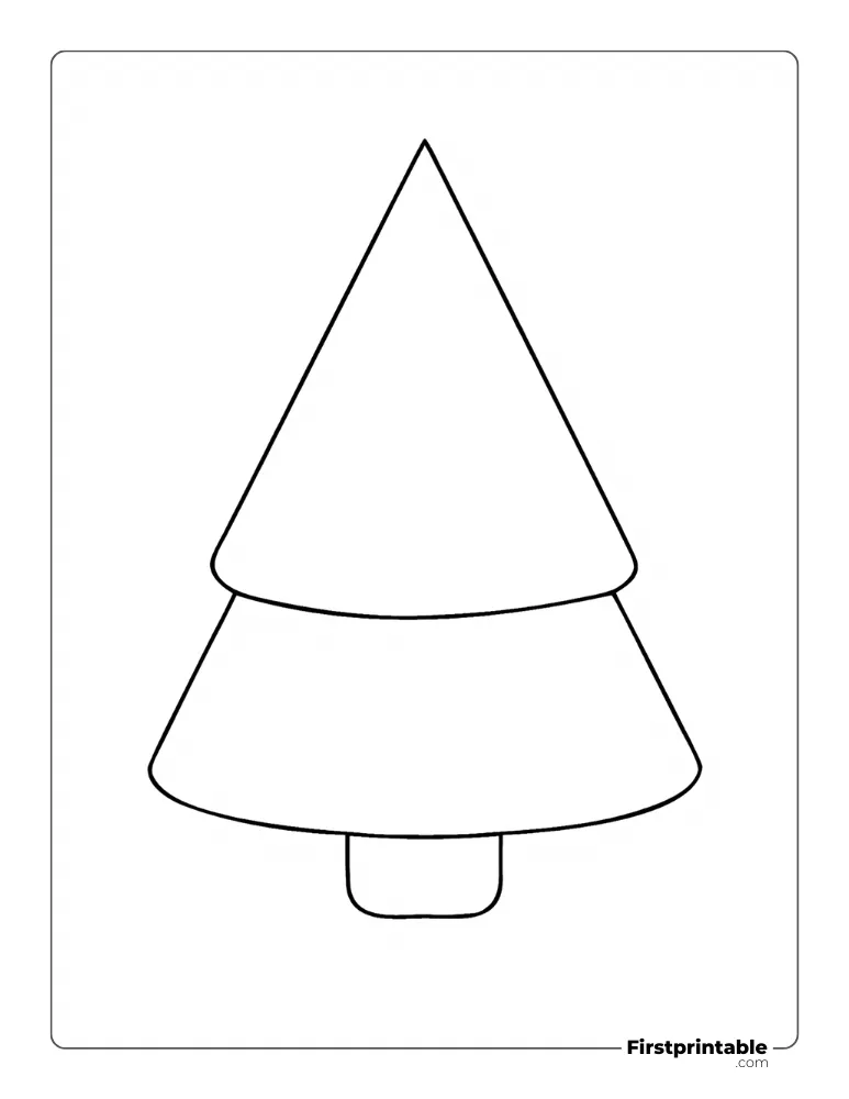 Layered Christmas Tree Template - Large Outline