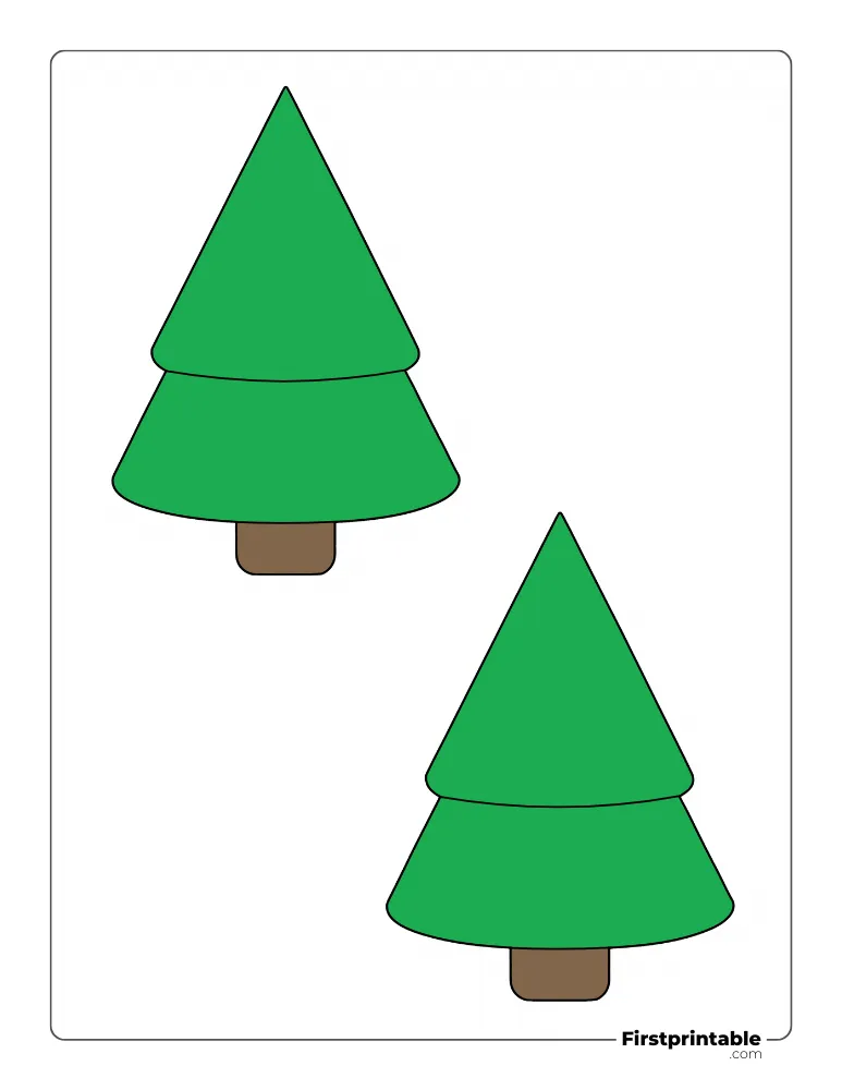 Christmas Tree Template - Medium Colored