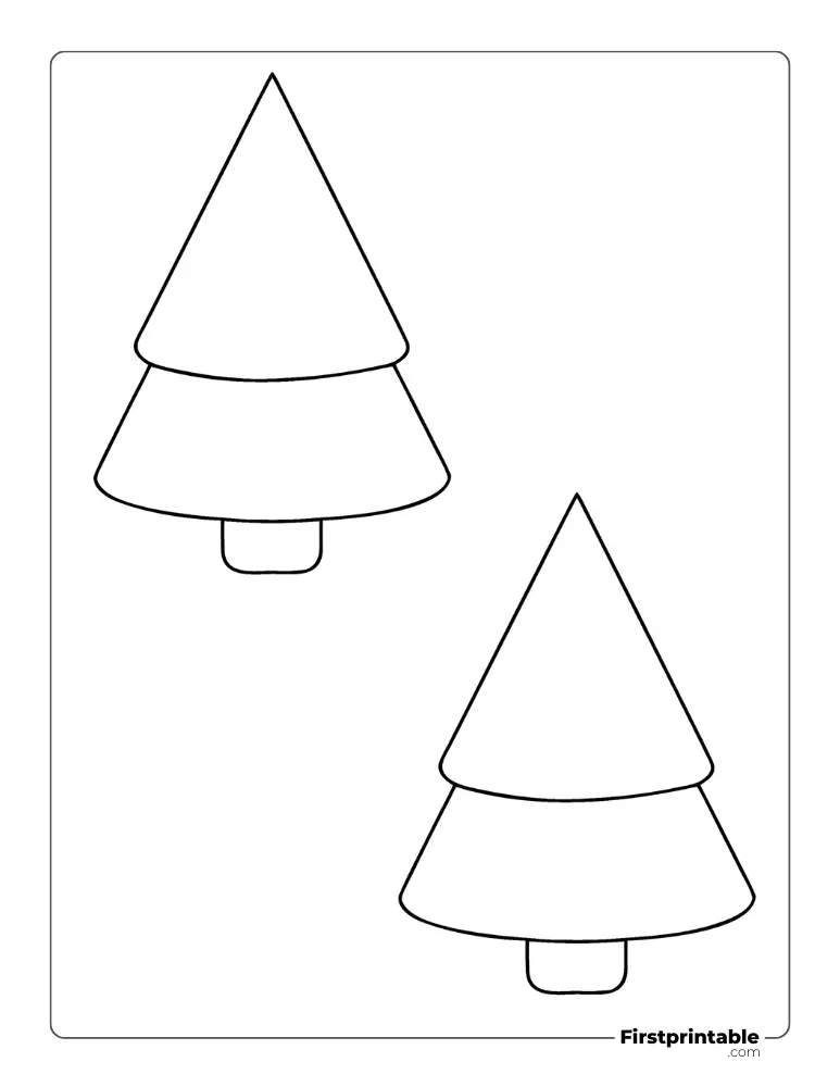 Christmas Tree Template - Medium Outline