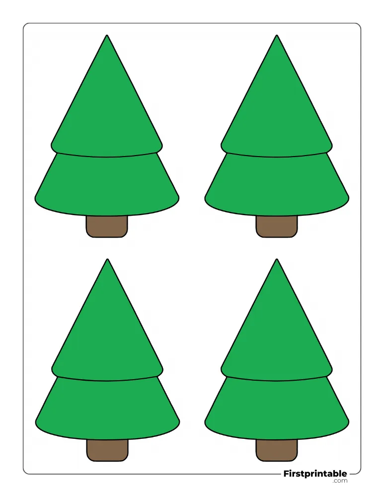 Layered Christmas Tree Template - Small Colored