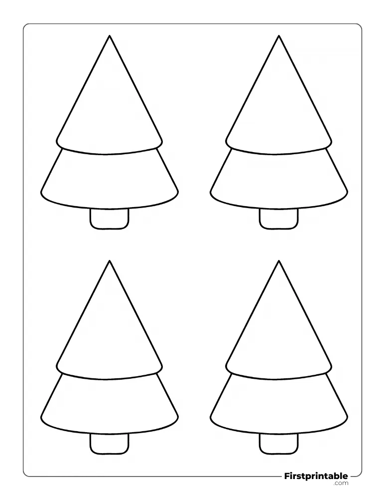 Layered Christmas Tree Template - Small Outline