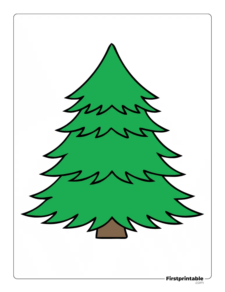Layered Xmas Tree Template - Large Colored