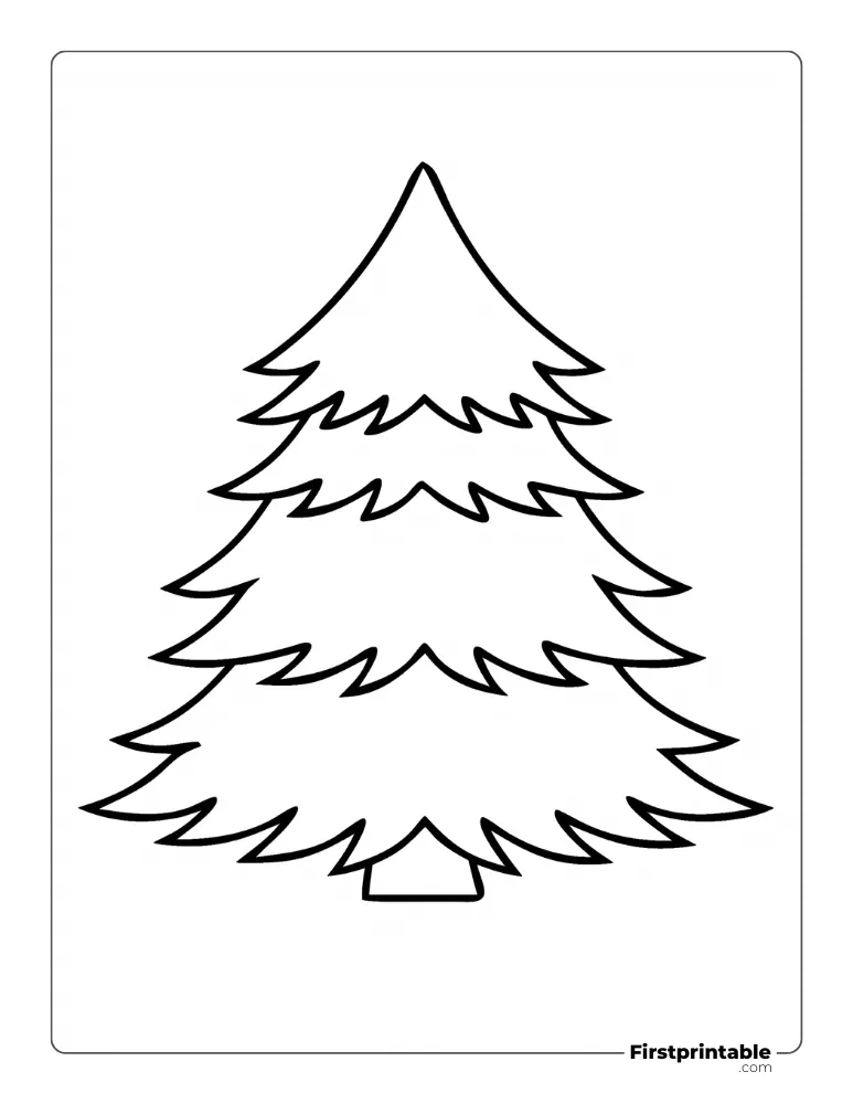 Layered Xmas Tree Template - Large Outline