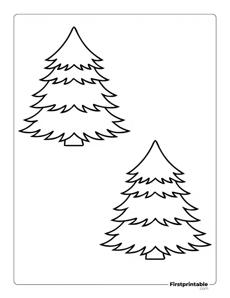 Layered Xmas Tree - Medium Outline