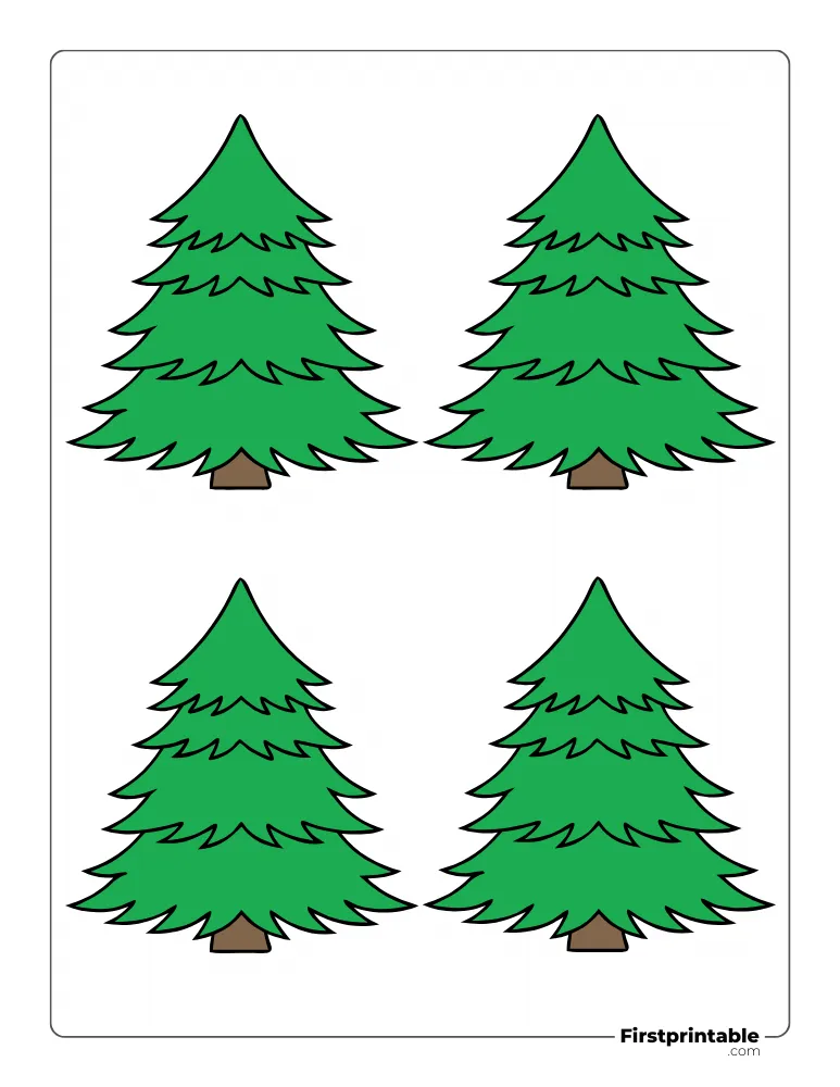 Layered Xmas Tree Template - Small Colored