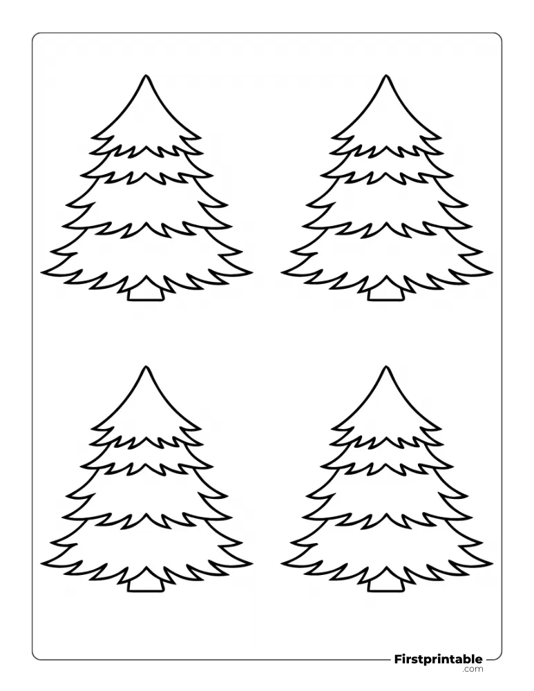 Layered Xmas Tree Template - Small Outline