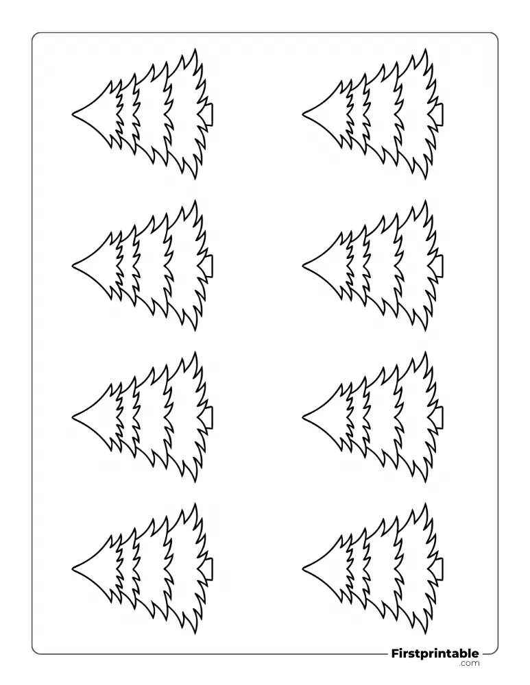 Layered Xmas Tree Template - XS Outline