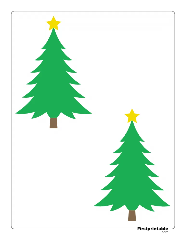 XMas Tree Template with Star - Medium Colored