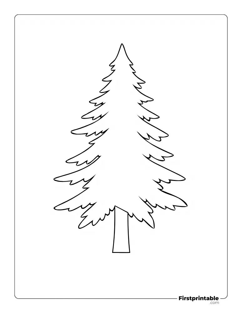 Pine Xmas Tree Template - Large Outline