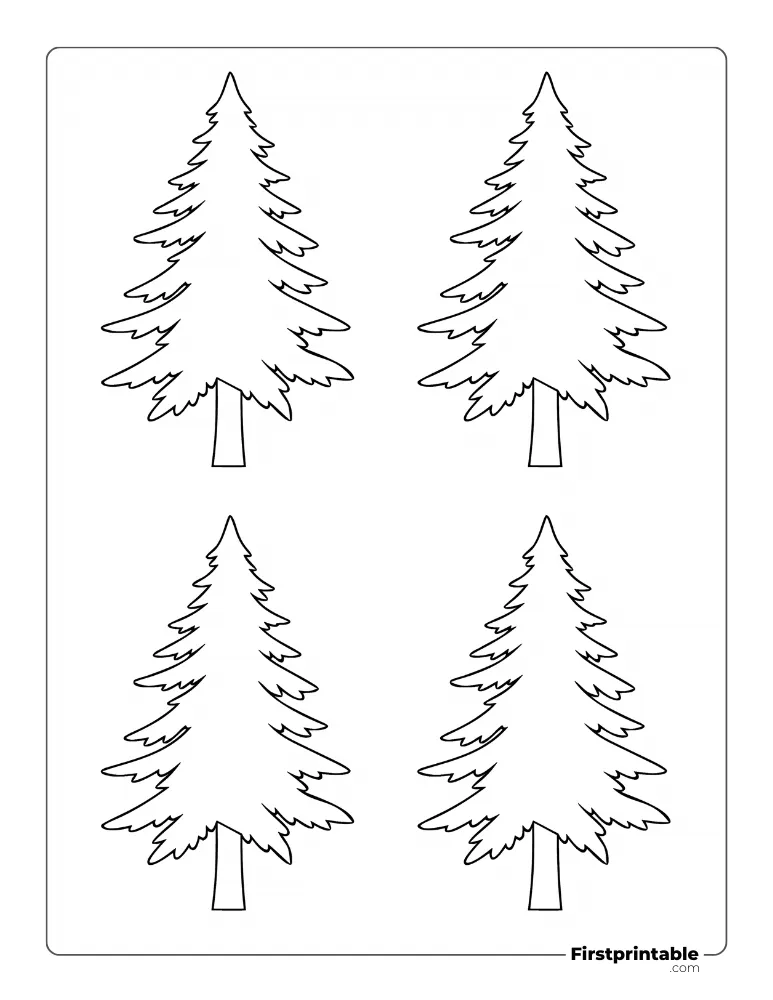 Pine Xmas Tree Template - Small Outline
