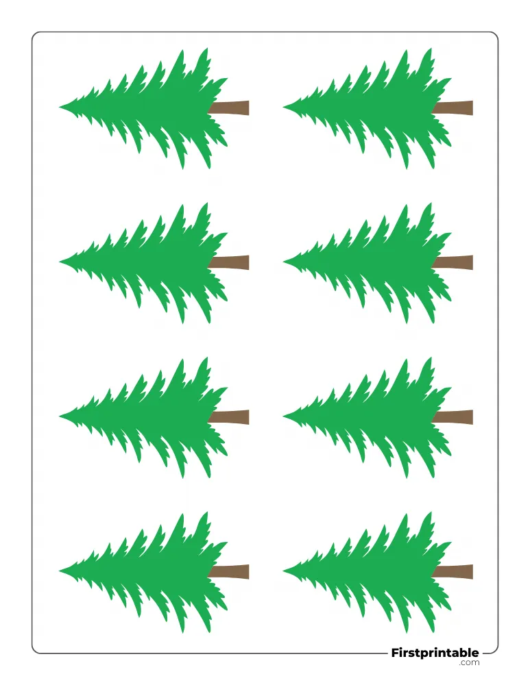 Pine Xmas Tree Template - XS Colored
