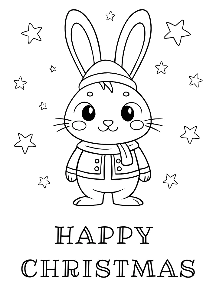 Christmas Bunny Printable Card