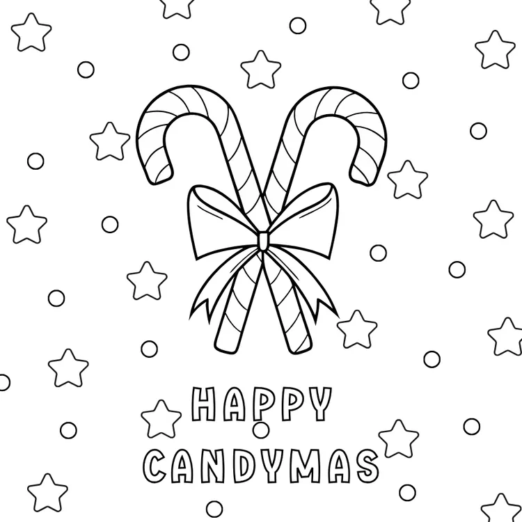 Candy Cane Christmas Coloring Card
