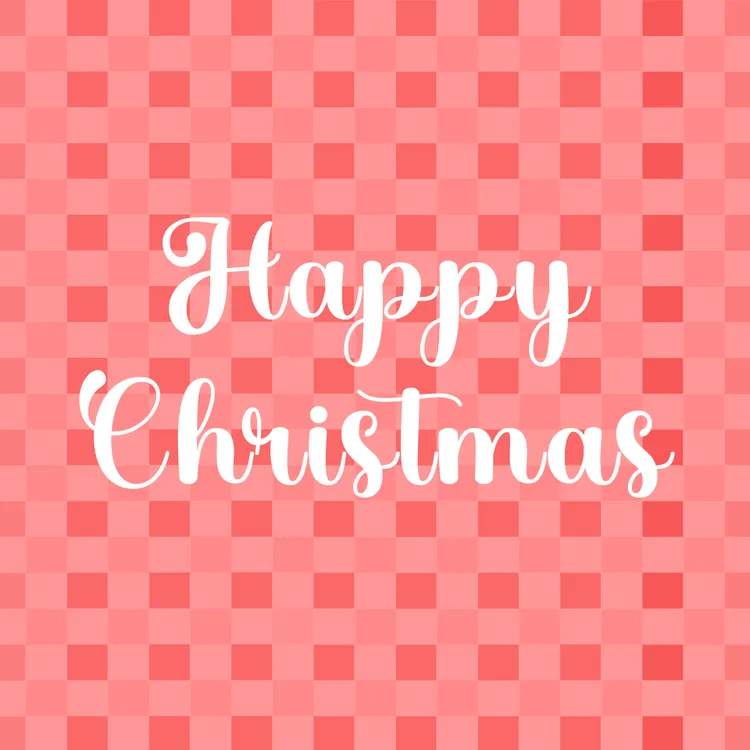 Checked Pattern Christmas Card