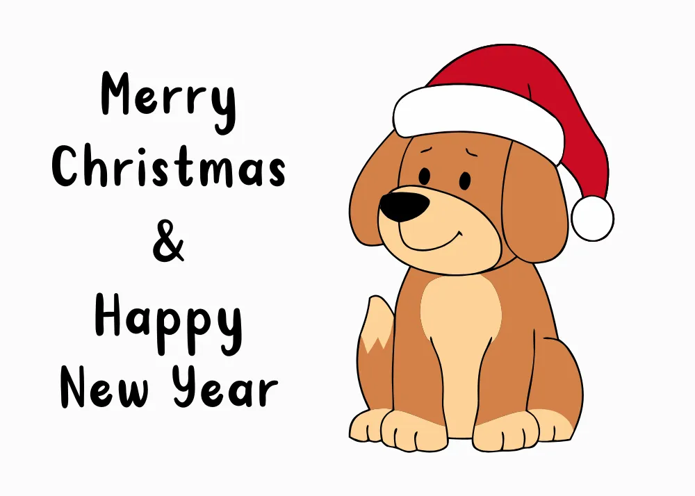 Cute Dog Wearing Santa Hat Christmas Card