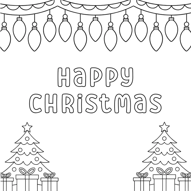 Decorated Christmas Tree Coloring Page