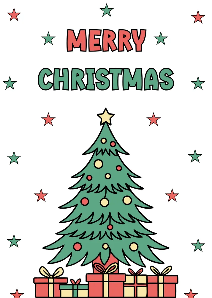 Christmas Tree and Stars Card 
