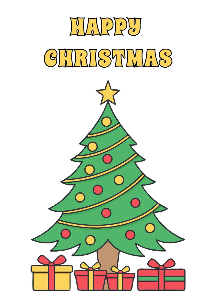 Classic Christmas Tree and Presents Card