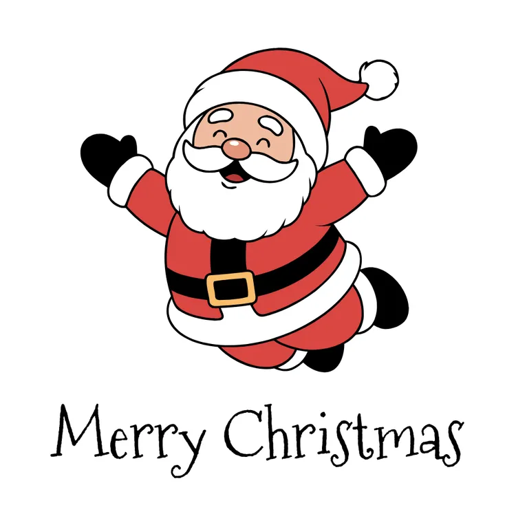 Cute Flying Santa Claus Christmas Card