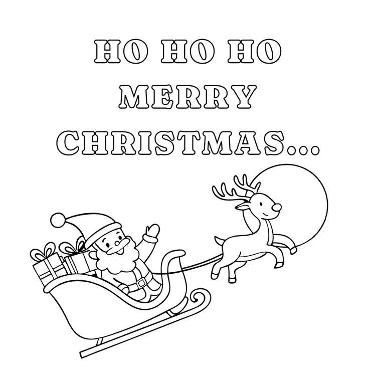 'Ho Ho Ho Merry Christmas’ Coloring Card