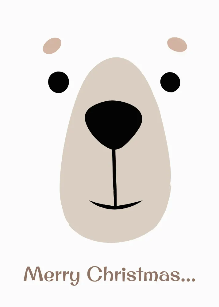Polar Bear Merry Christmas Card