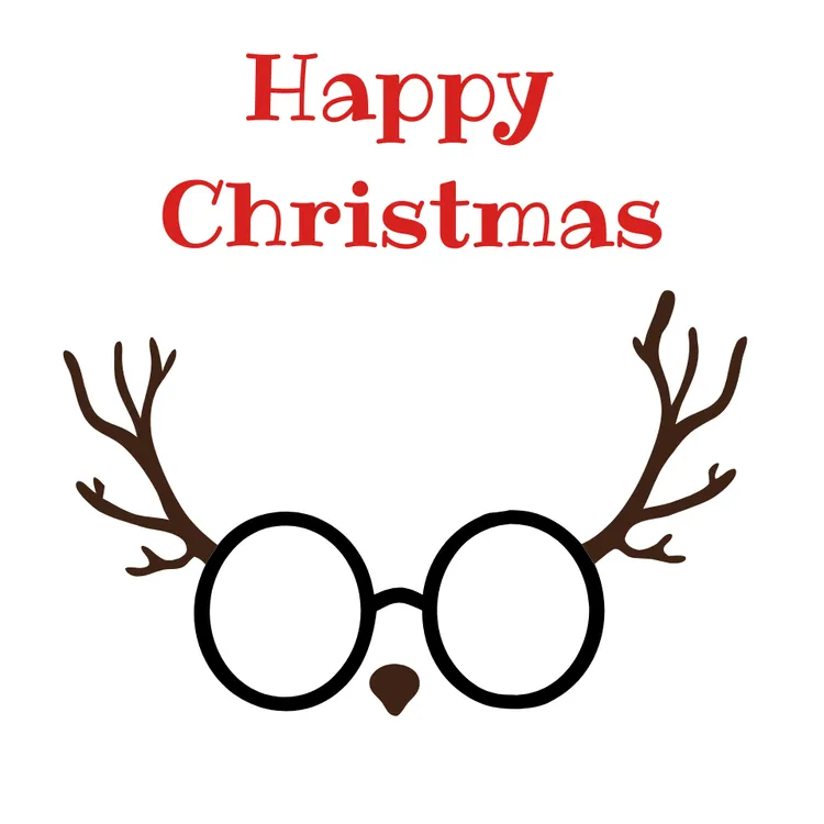 Reindeer Glass Happy Christmas Card