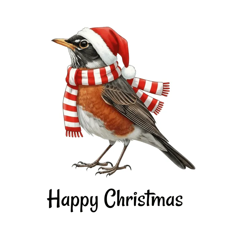 Cute Robin Christmas Card