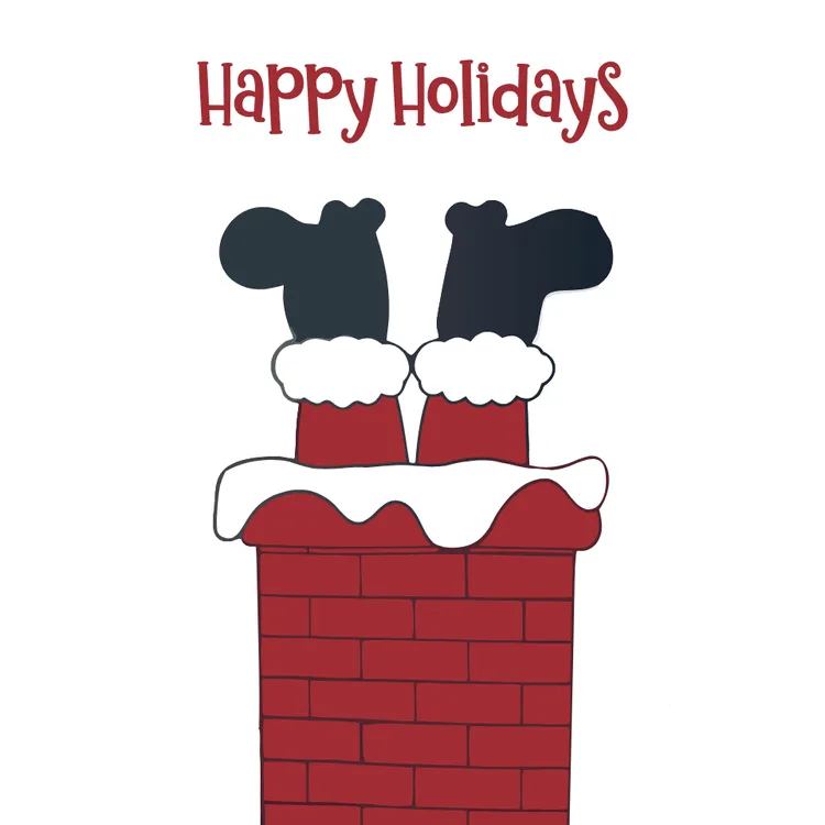 Santa and Chimney Happy Holidays Christmas Card