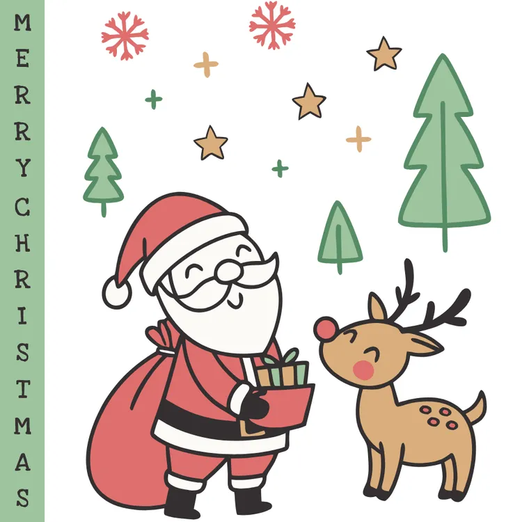 Santa and Rudolph Card