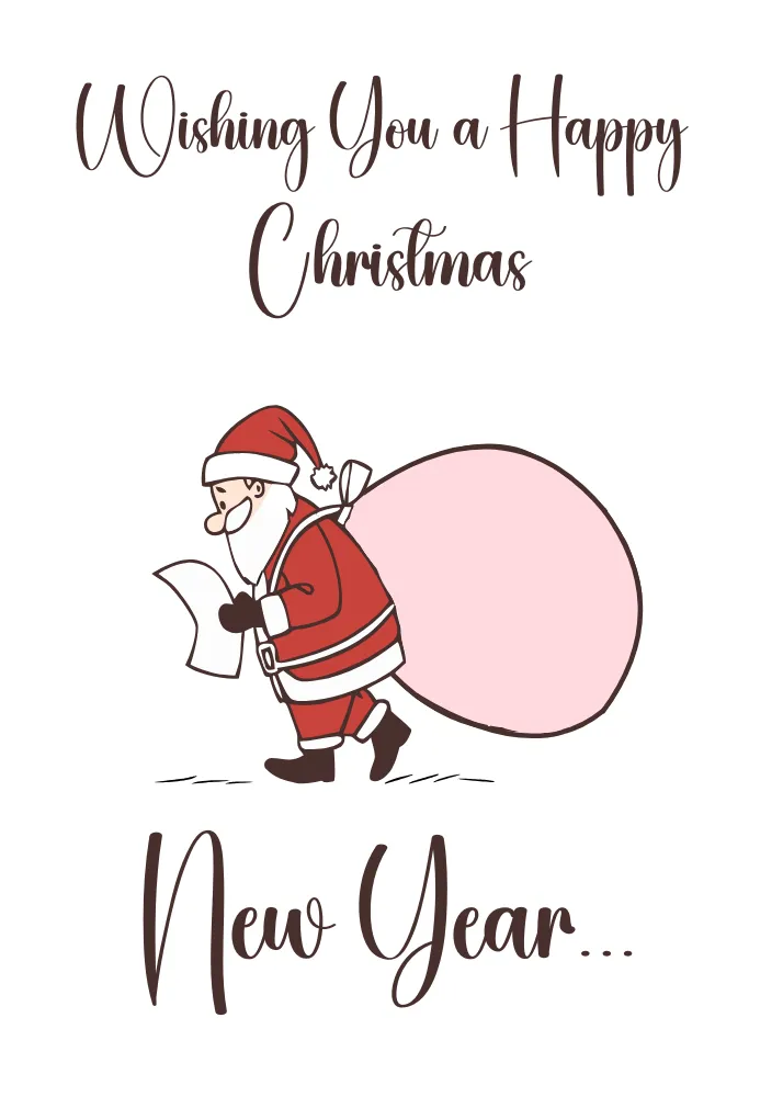 Santa Claus with Gift Sack Christmas Card