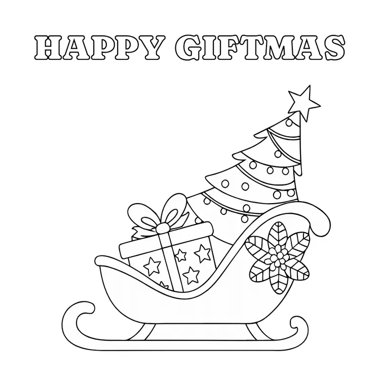 Christmas Gifts on Santa's Sleigh Happy Giftmas Card