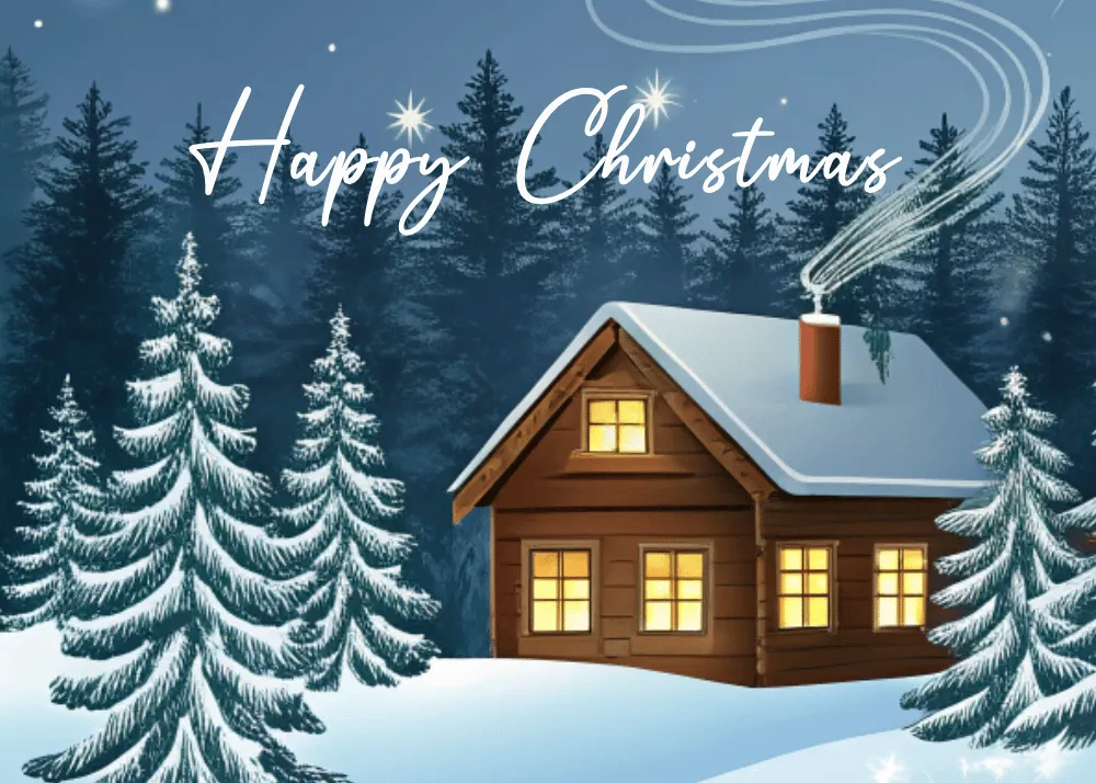 Happy Christmas Winter Themed Card