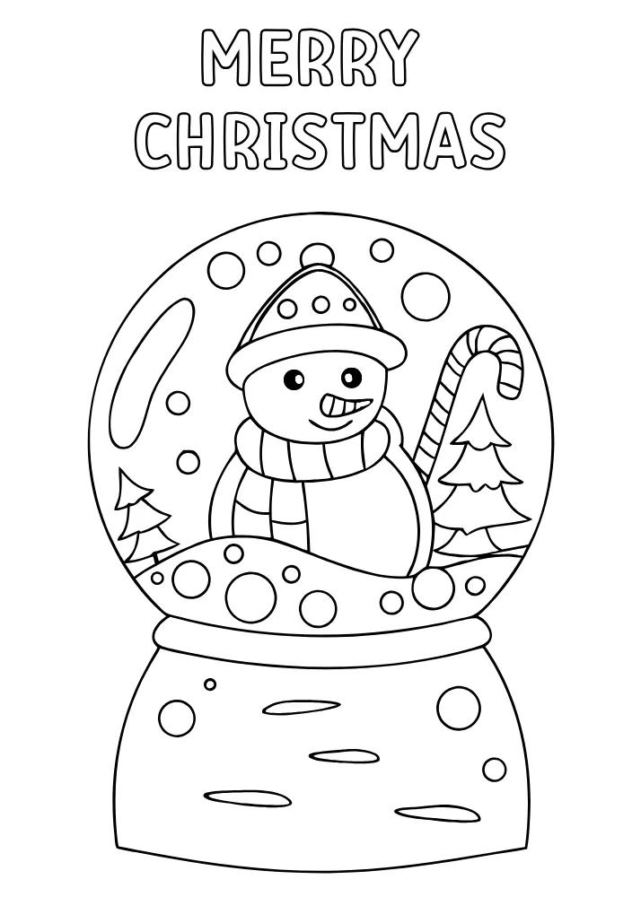 Snow Globe Christmas Coloring Card