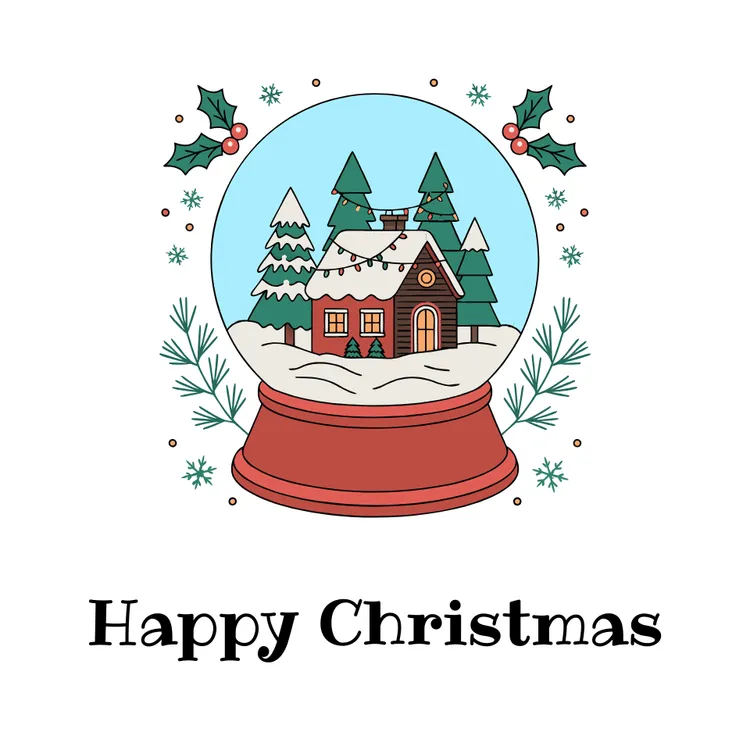 Snow Globe Christmas Card