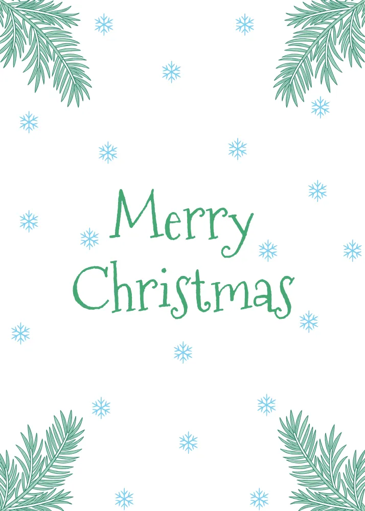 Snowflake and Pine Tree Xmas Card