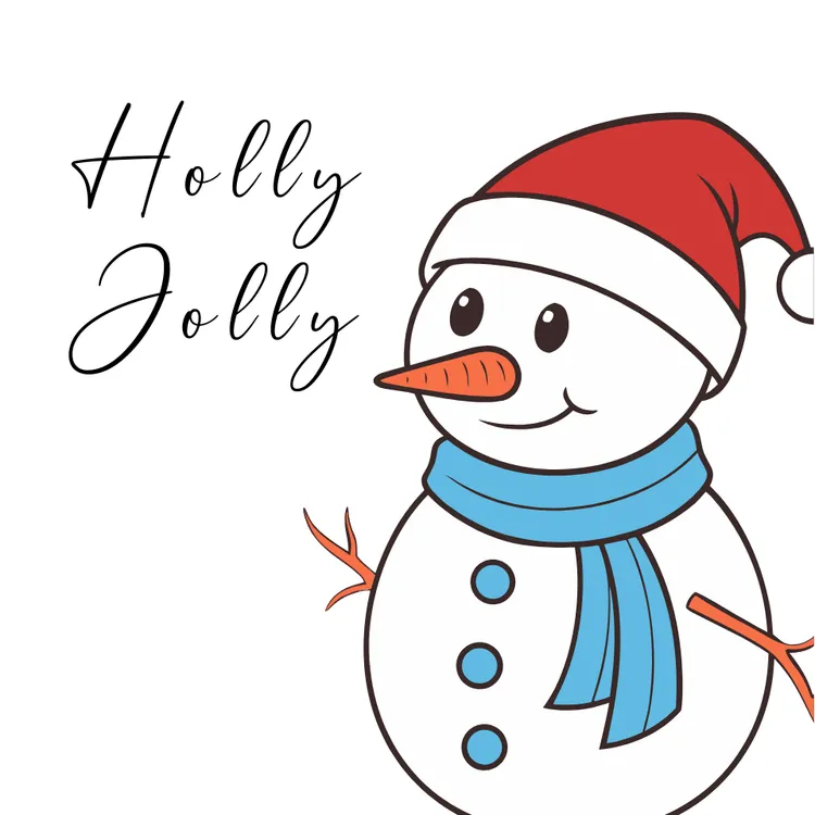 Holly Jolly, Snowman Christmas Card