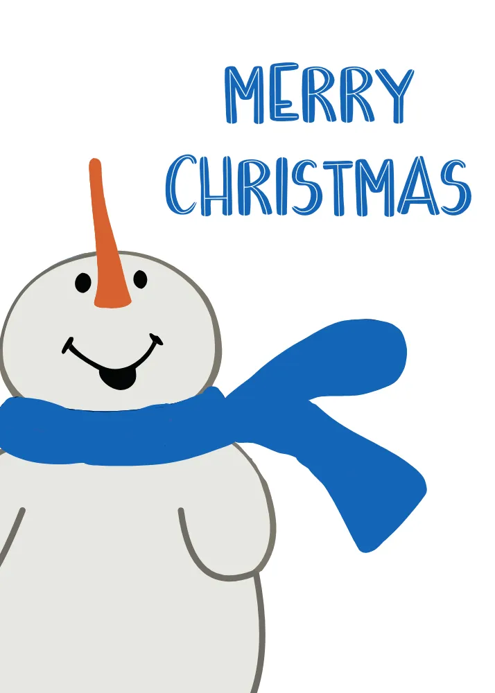 "Merry Christmas" Snowman Card